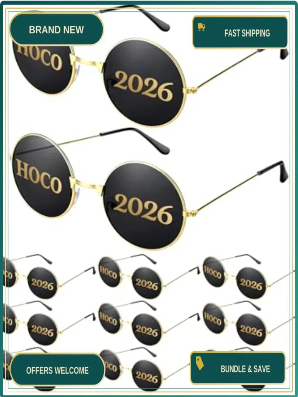 Bulk 48 Pairs 2026 Retro Sunglasses Party Favors Metal Frames